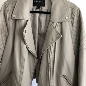 Grey biker jacket from Forever 21 plus